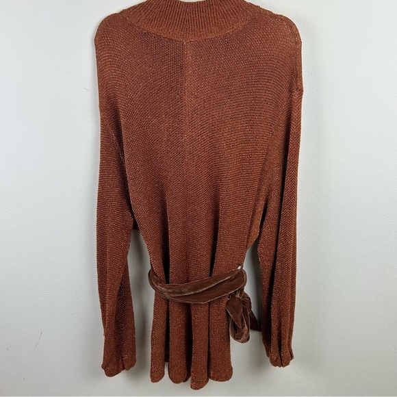 Free People Fete Knit Metallic rare sweater dress with velvet belt size: S - Picture 11 of 15